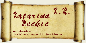 Katarina Mečkić vizit kartica